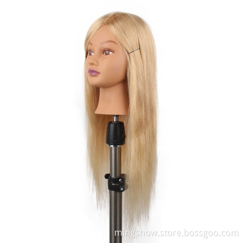 realistic human hair training head blond for hairdressers